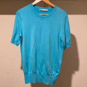 Zara Turquoise Sweater Shirt